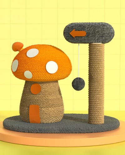 [도그웨그] 버섯 수직 스크래쳐 고양이 스트래스 해소 발톱관리 장난감 캣 용품